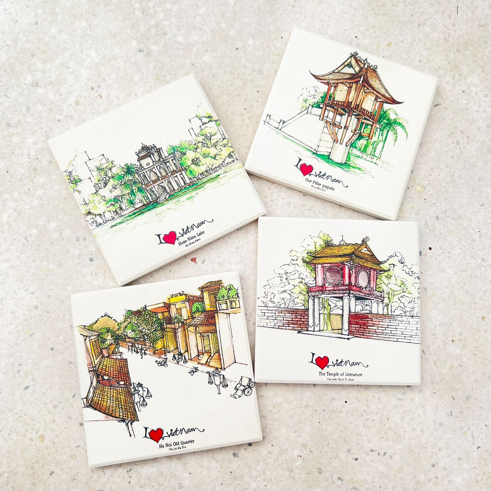  Ceramic Coaster - I love Vietnam 