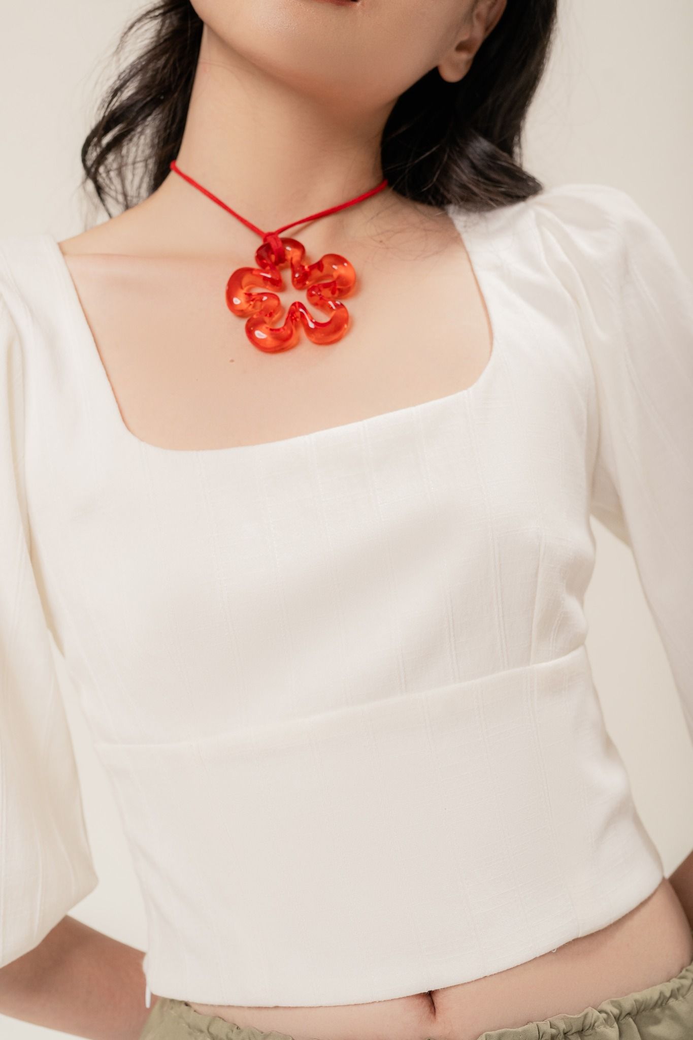  White Puff Sleeve Top 