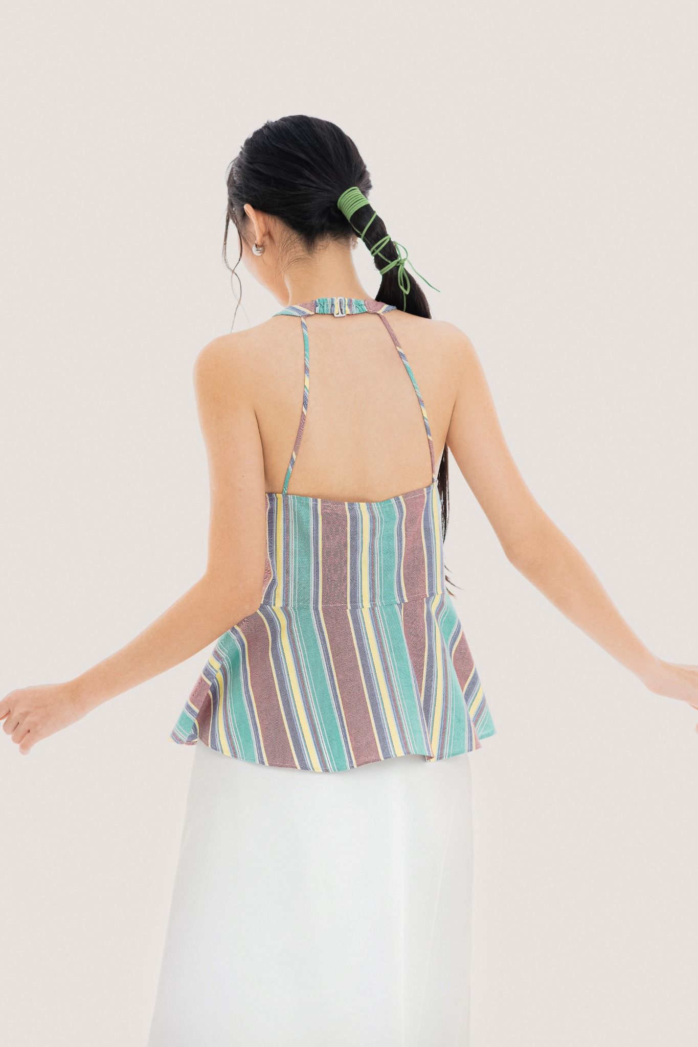  Flowers Bloom Balanced Striped Halter Neck Top 