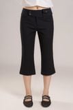  Black Khaki Capri Trousers 