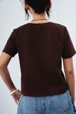  Brown Boxy Fit T-shirt 