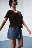  Brown Boxy Fit T-shirt 