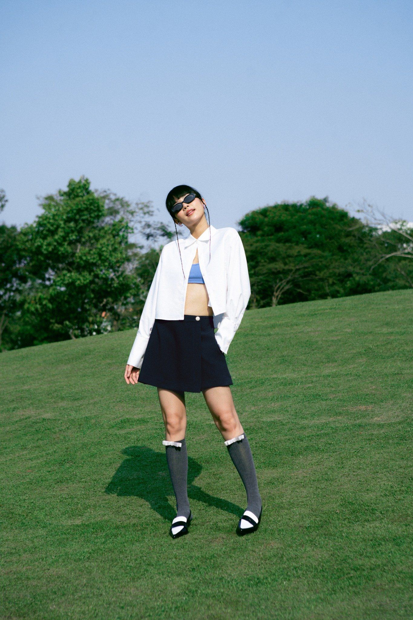  White Oxford Crop Shirt 