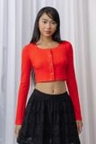  Crew Neck Cropped Cardigan 