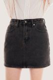  Grey Acid Wash Denim Mini Skirt 