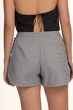  Houndstooth Shorts With Lace Trimming 