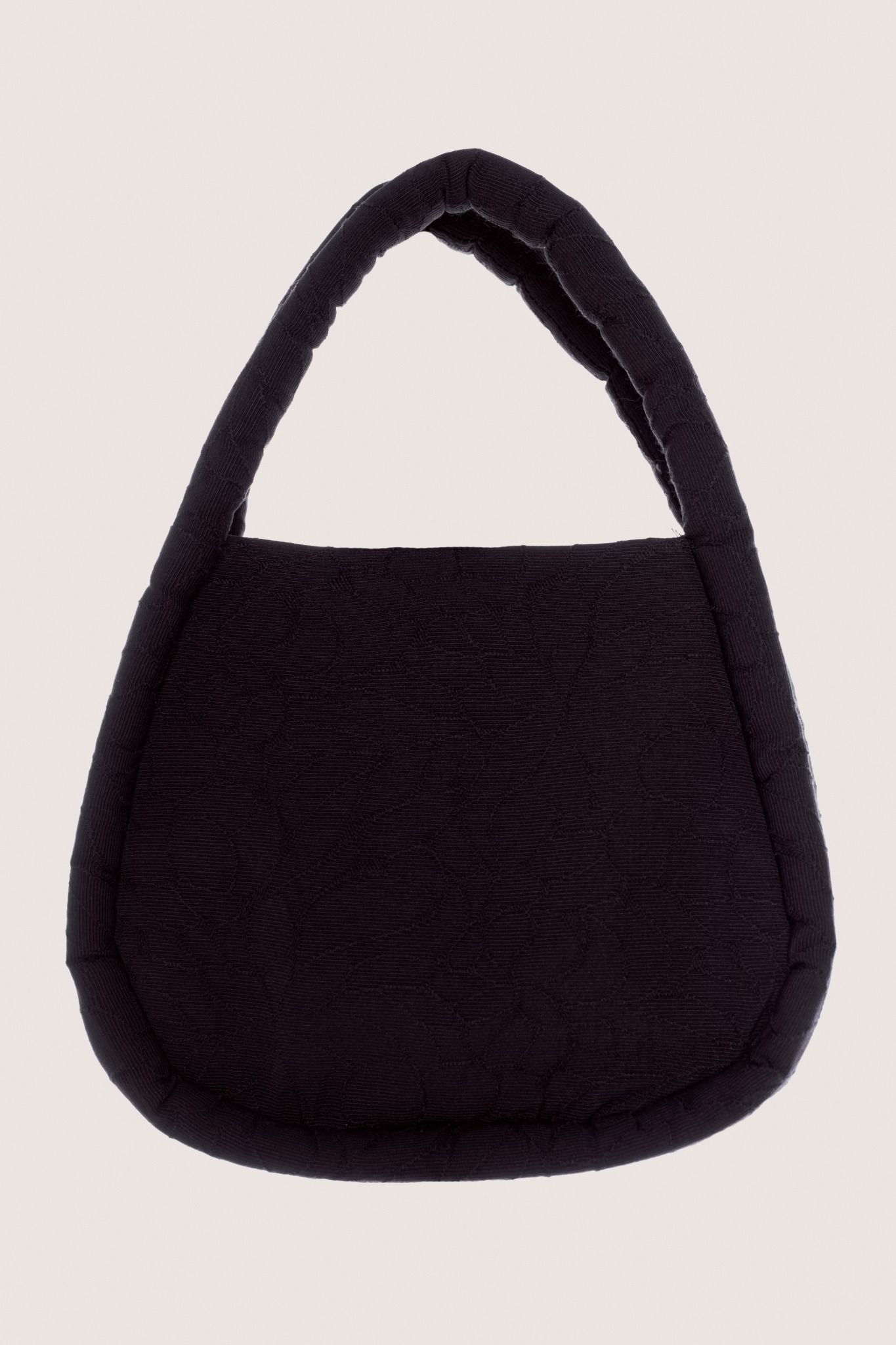  Black Floral Textured Mini Bag 