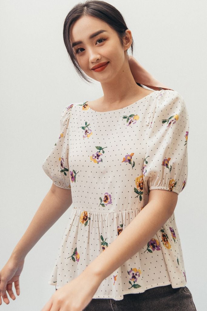  Floral Open Back Top 