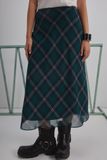  Checked Midi Skirt 