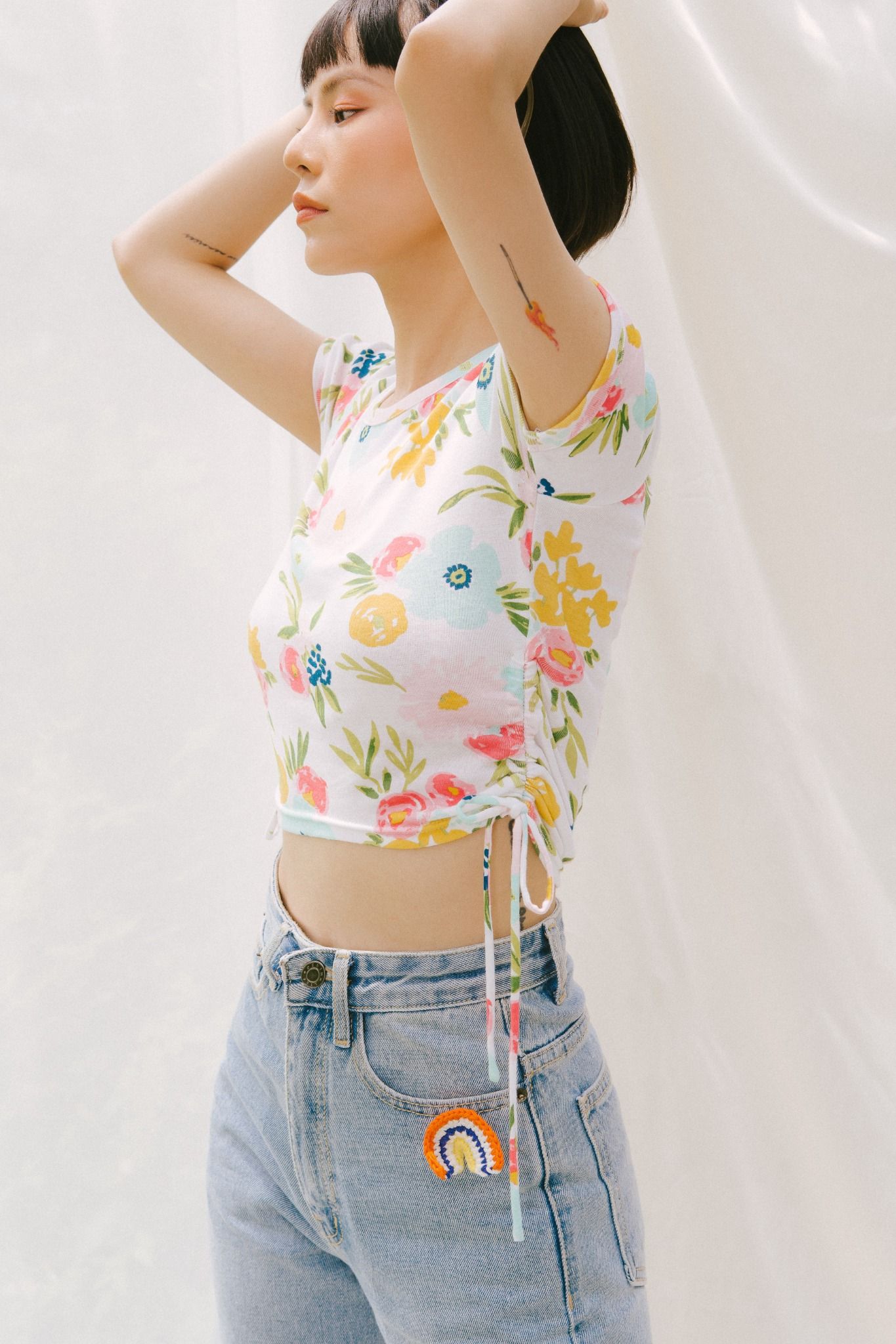  Floral Short Sleeve Top 