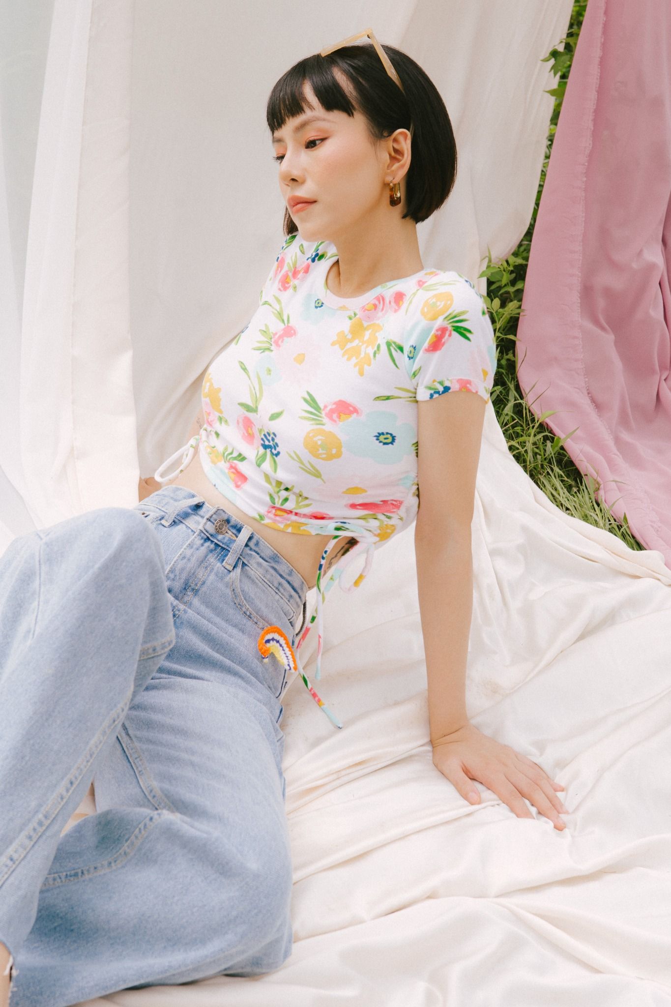  Floral Short Sleeve Top 