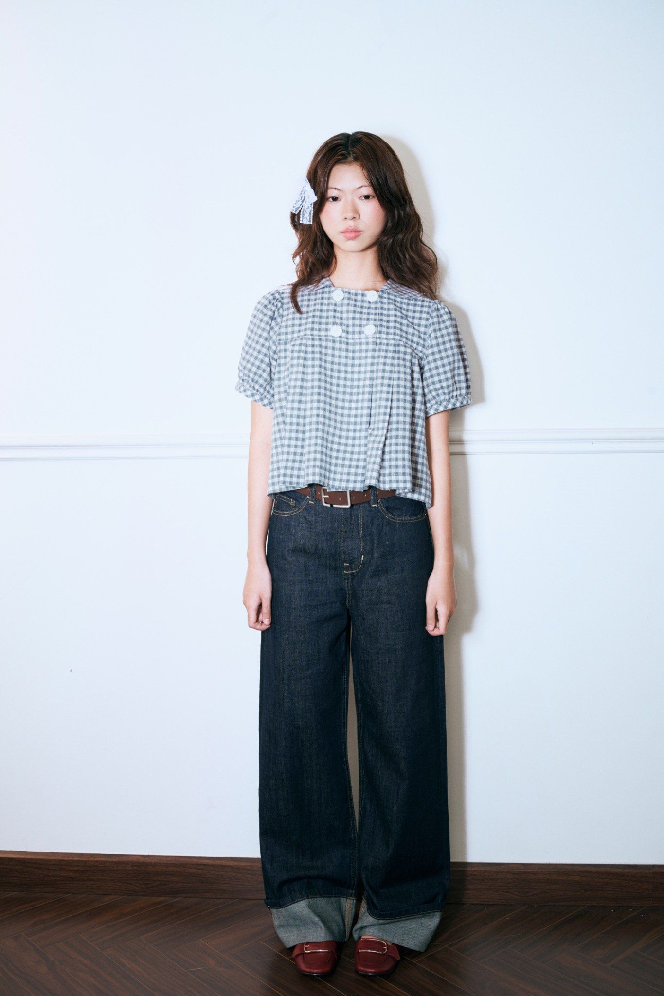  Gingham Babydoll Top 