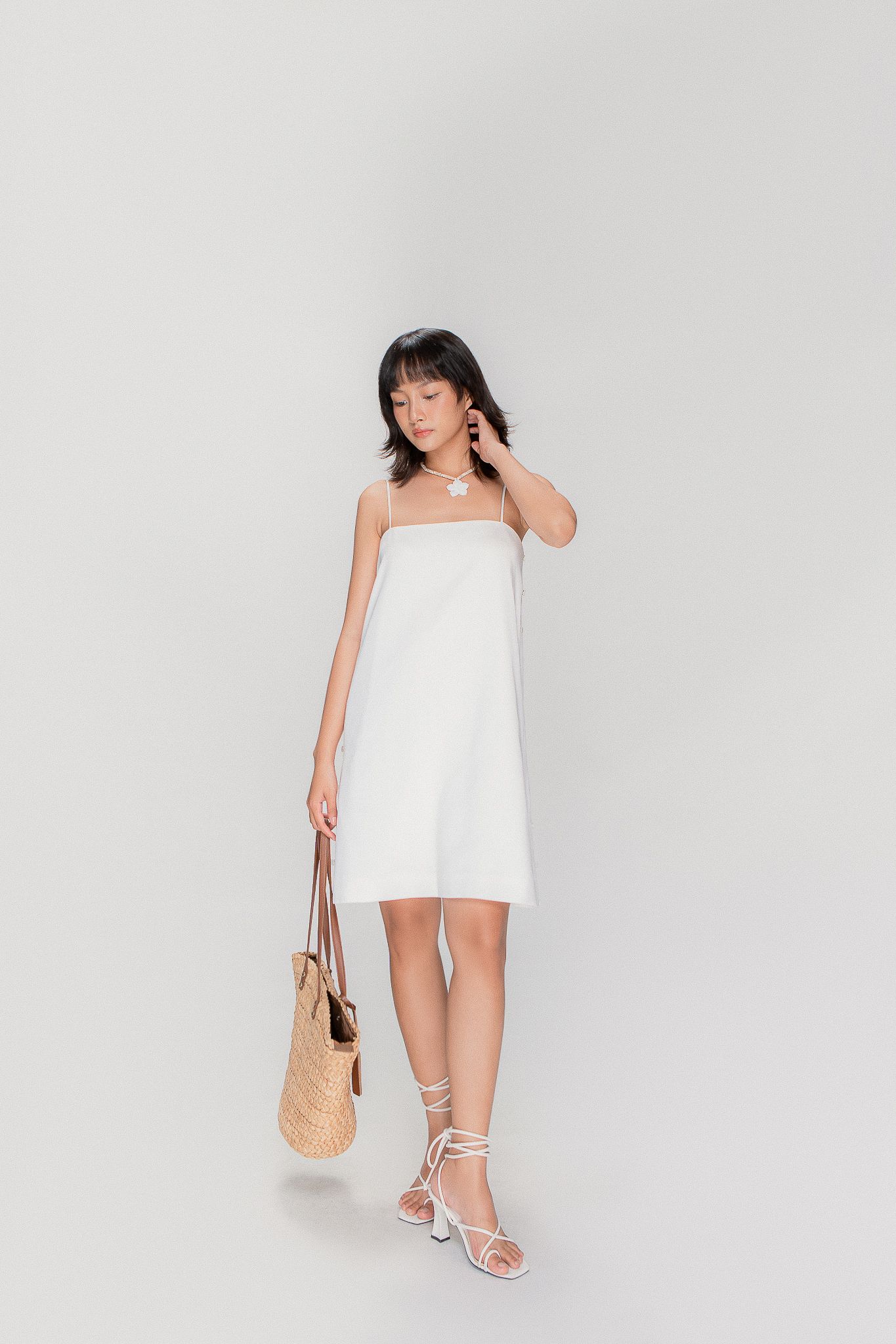 Button Side Silk Cami Dress – LIBÉ