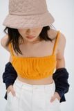  Light Orange Terry Crop Top 