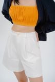  Light Orange Terry Crop Top 