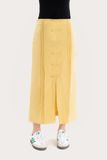  Yellow Buttons Parachute Midi Skirt 