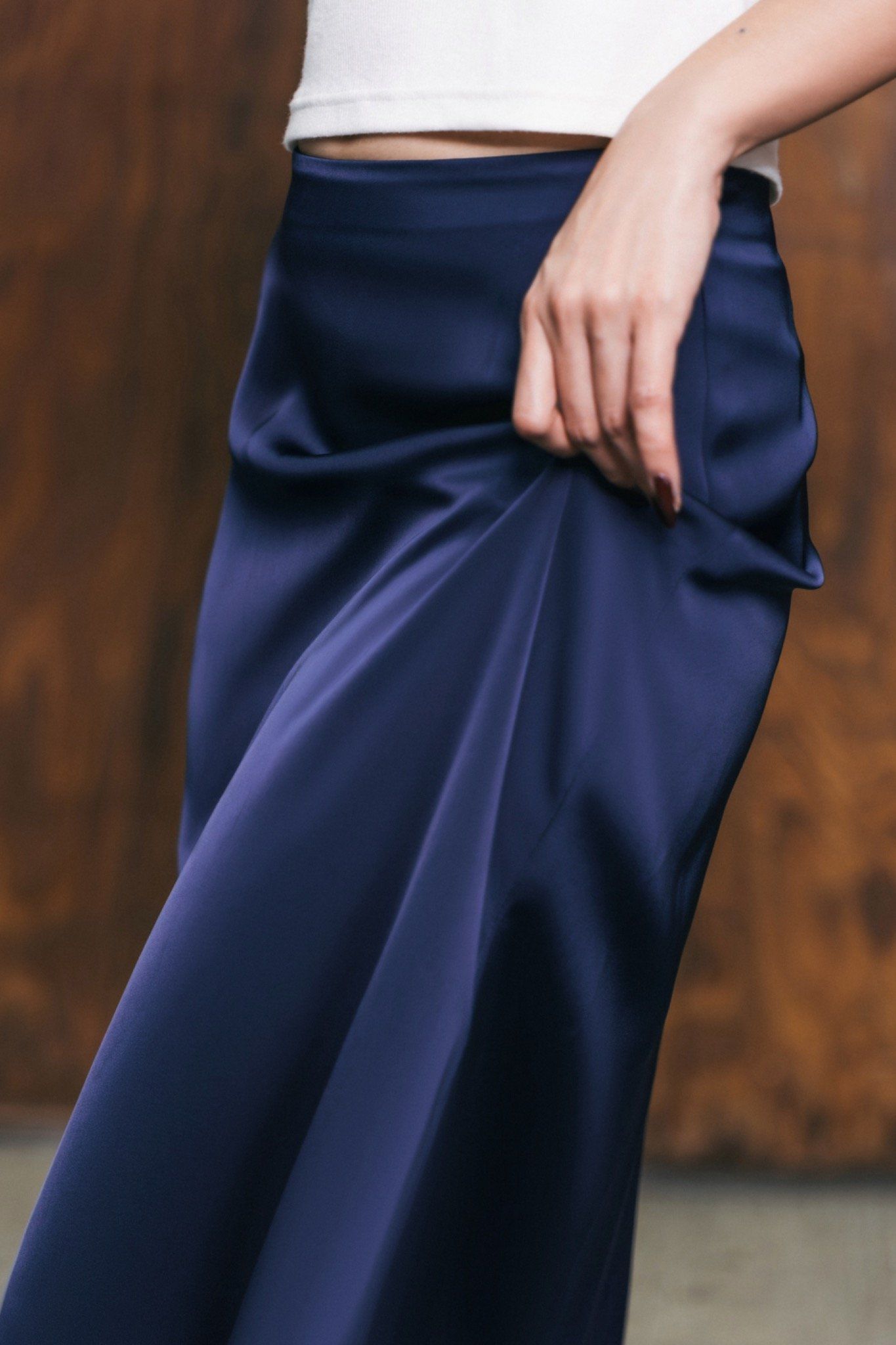  Silk Midi Skirt 
