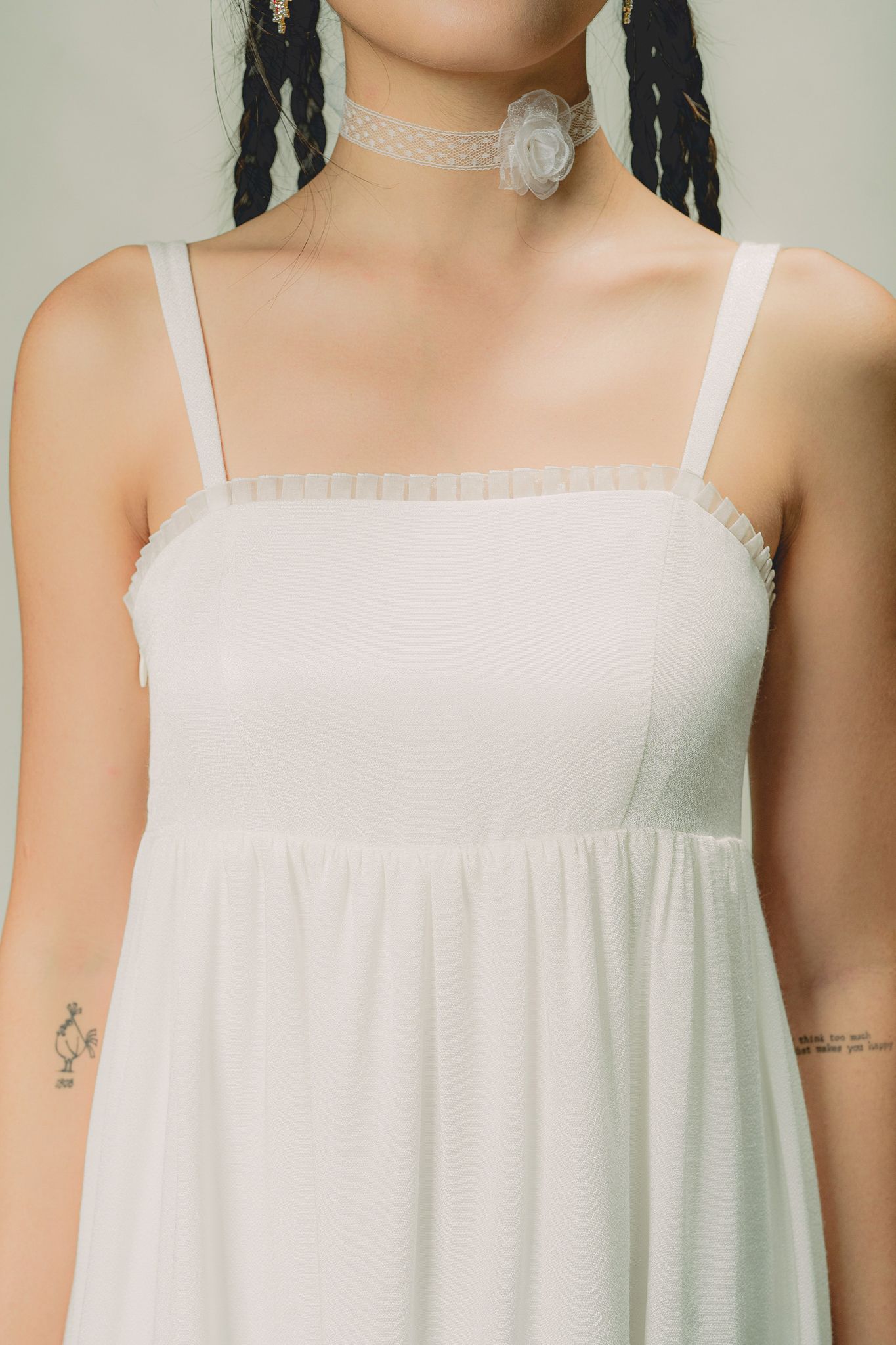  White Silky Cami Maxi Dress 