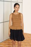  Brown Smocking Top 