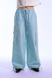  Baby Blue Striped Cargo Pants 