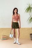  Army Green Parachute Mini Cargo Skirt 