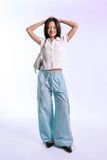  Baby Blue Striped Cargo Pants 