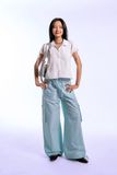  Baby Blue Striped Cargo Pants 