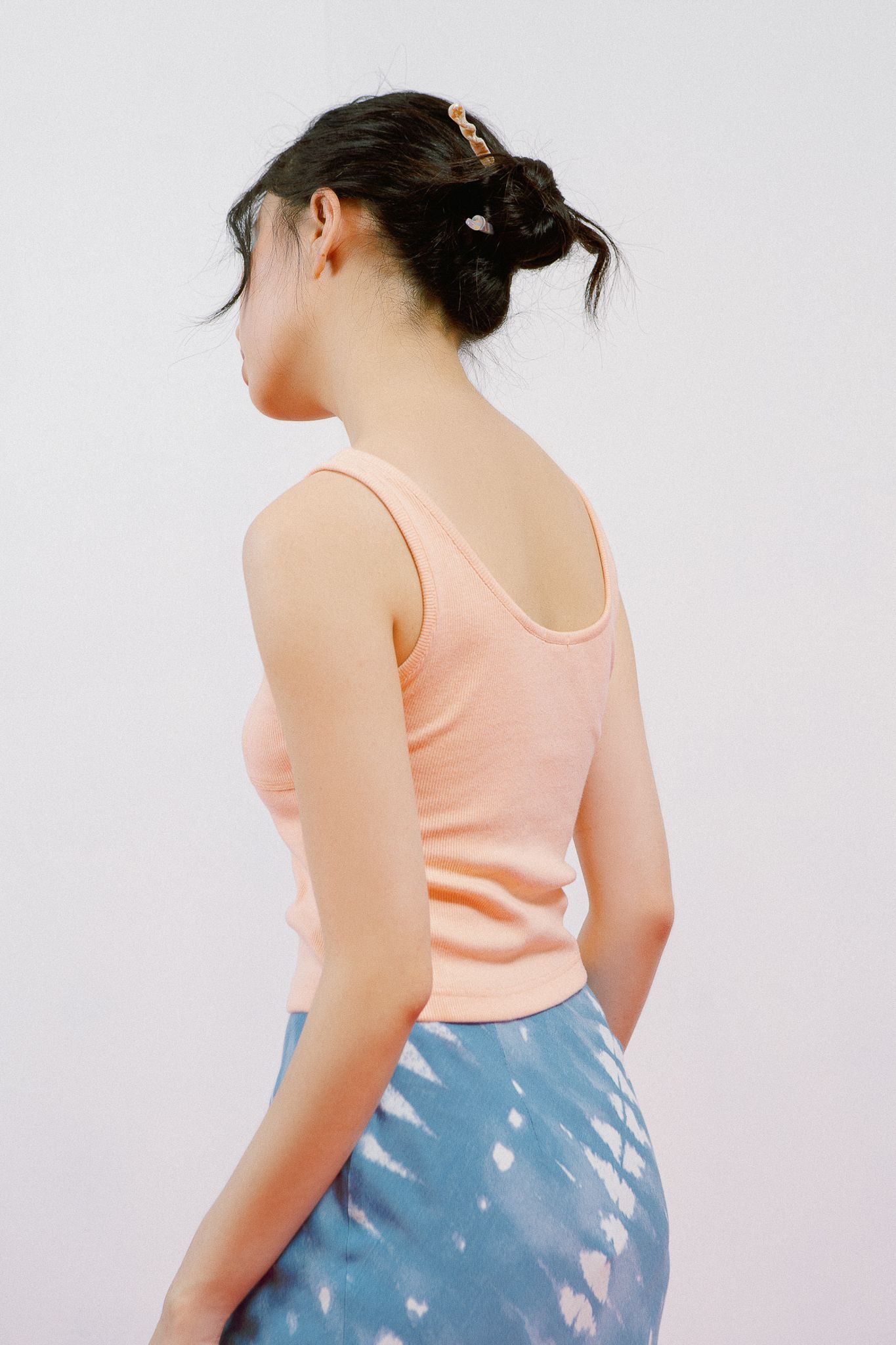  U-neck Tank Top - Peach 