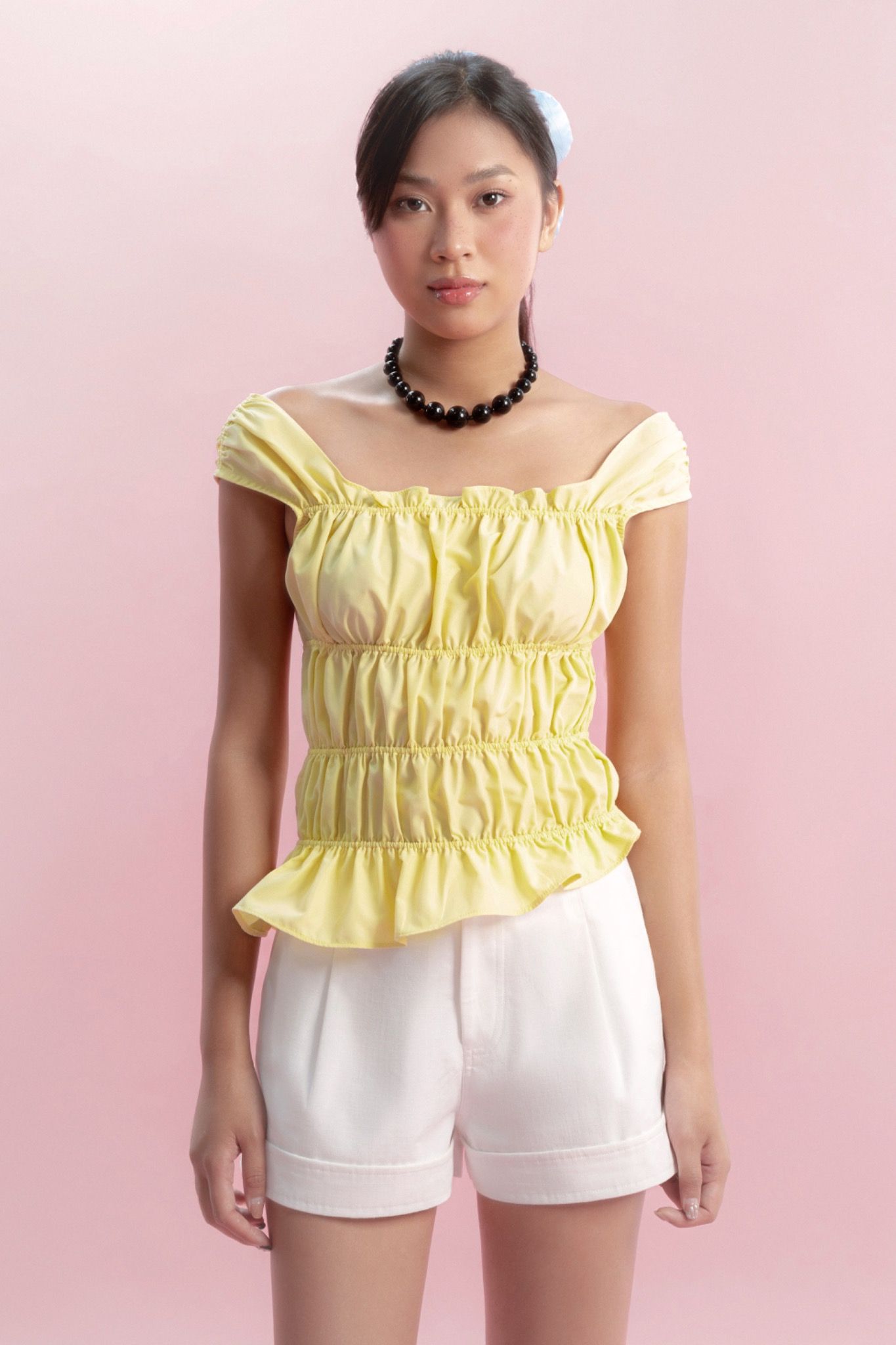  Ruched Asymmetrical Top 