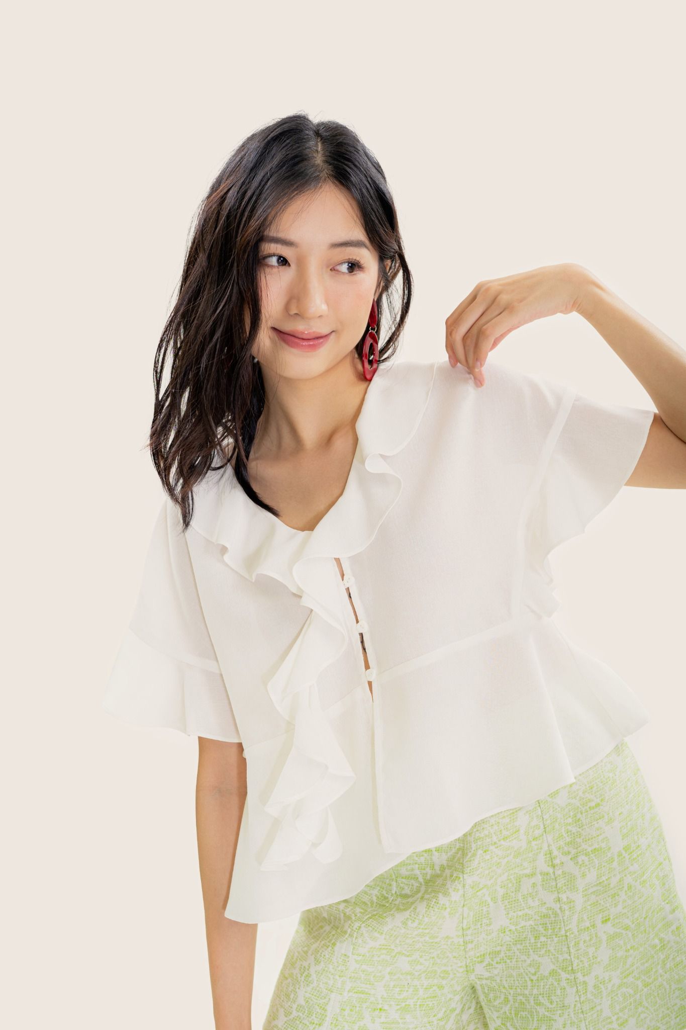 White Soft Ruffle Top – LIBÉ