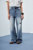  Quần Jeans ống rộng - Light Blue Ripped Jeans - LIBÉ 6885 