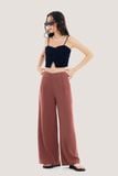 Brown Pleated Straight Leg Trousers 