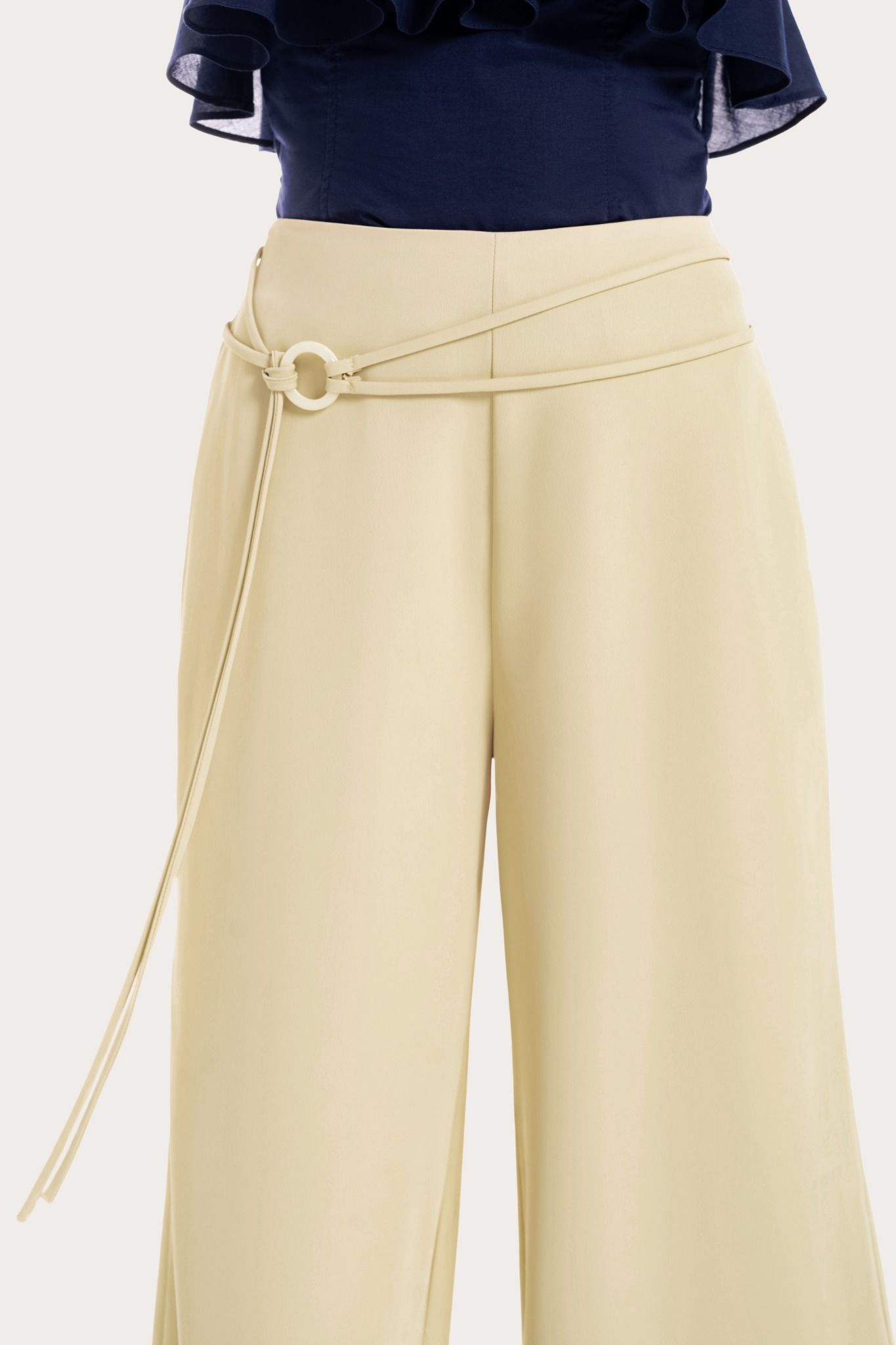  Cool Khaki Strappy Wide Leg Trousers 