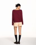  Boat Neck Long Sleeve T-shirt 