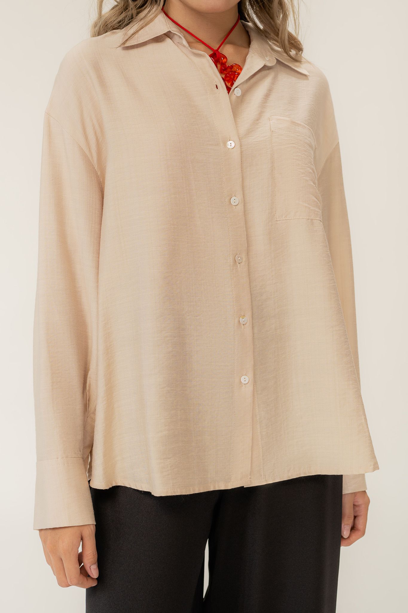 Beige Oversized Linen Shirt – LIBÉ