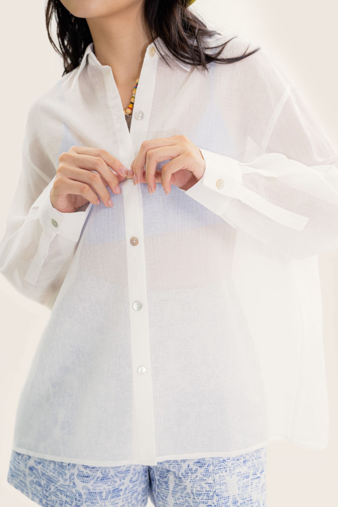 White Sheer Oversized Shirt – LIBÉ