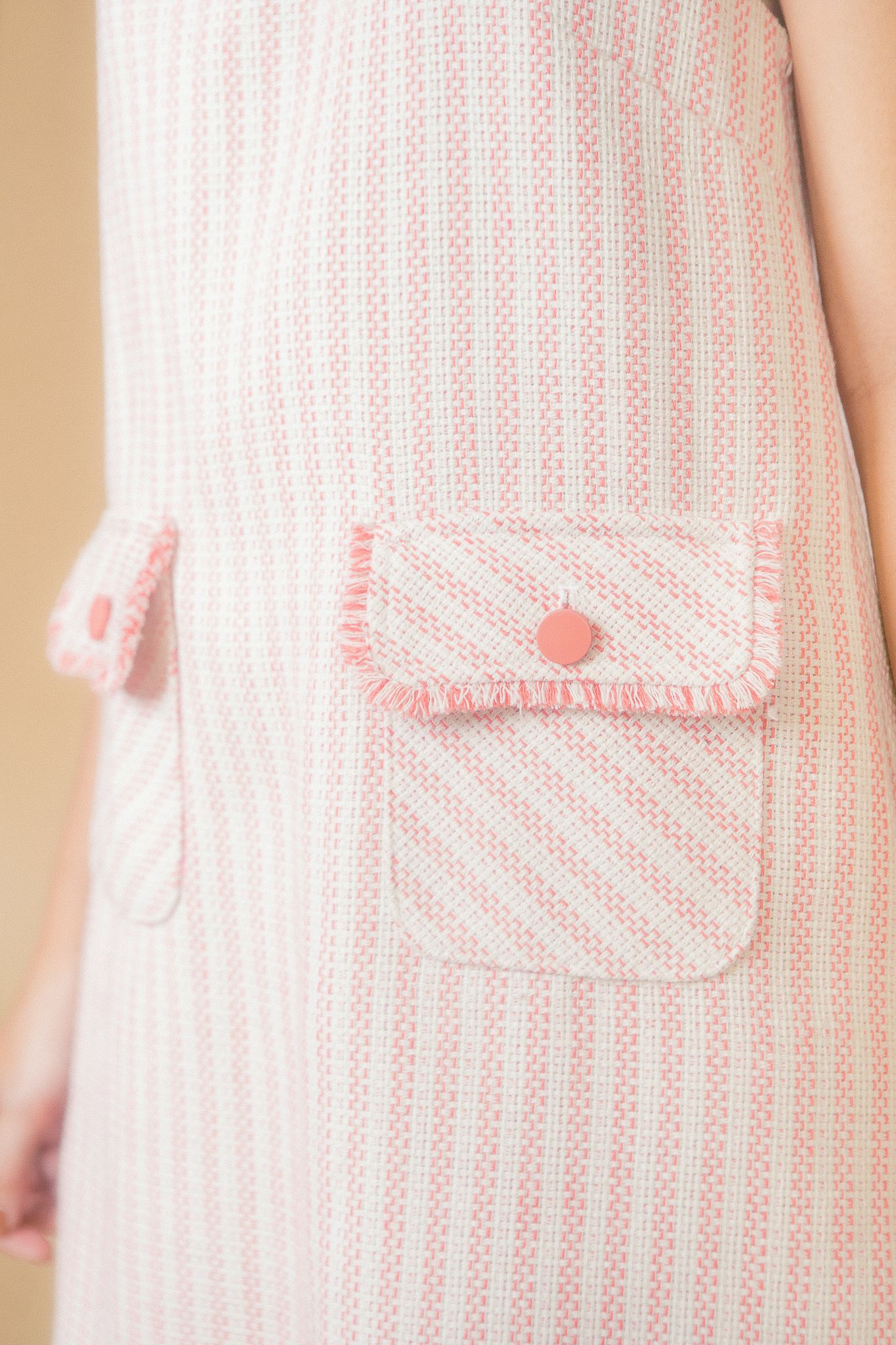  Pink Peppermint Tweed Mini Dress 