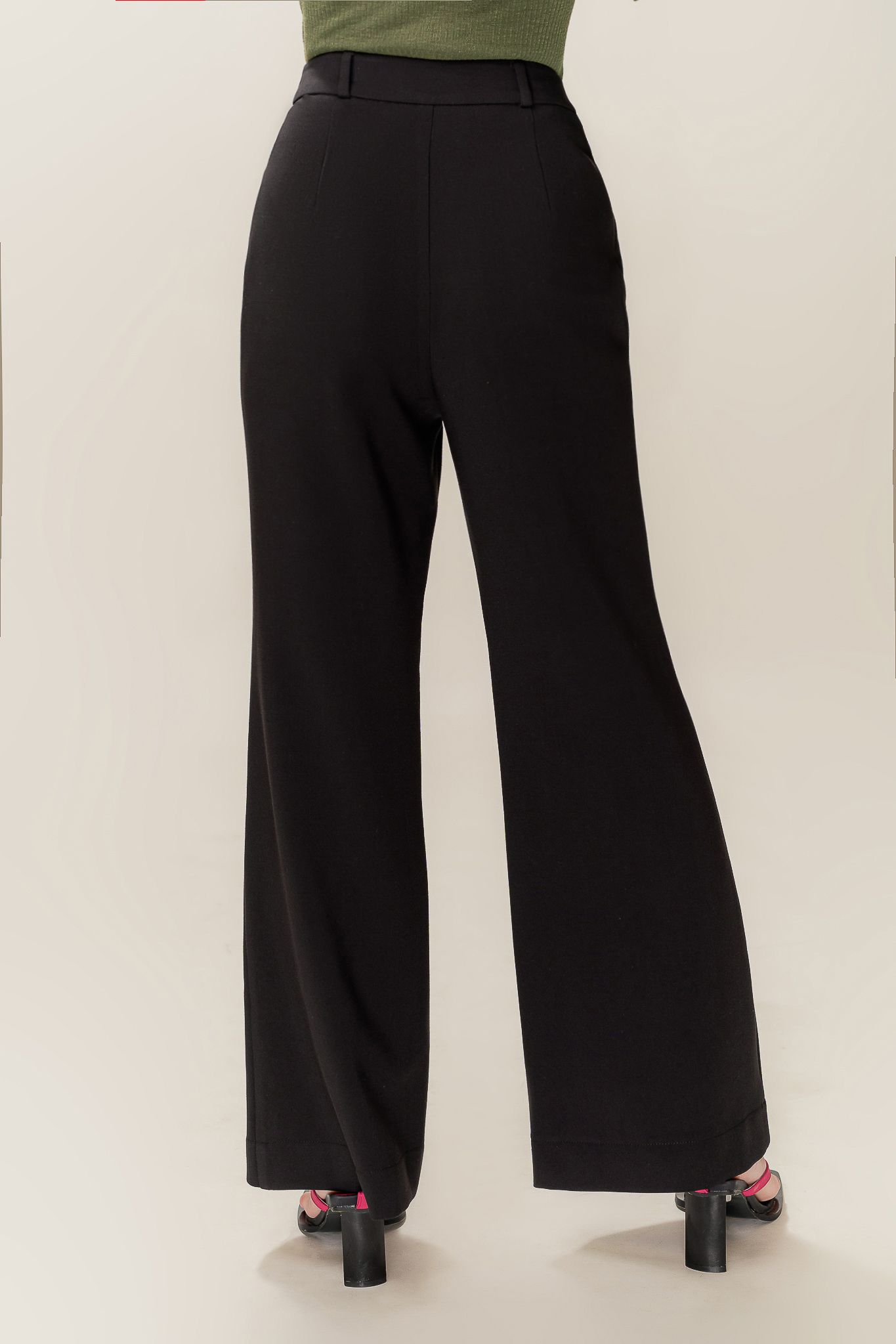  Black Slight Flare Trousers 