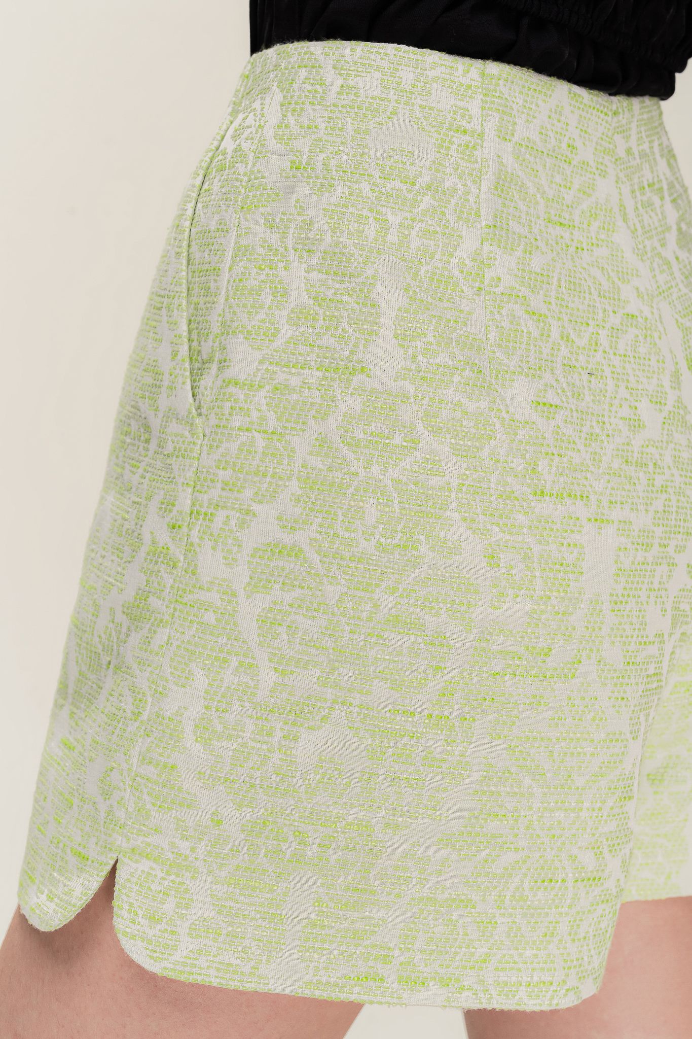  Light Green Textured Shorts 