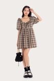  Đầm ngắn - Checked Ruffle Babydoll Dress - LIBÉ 5811 