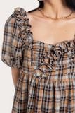  Đầm ngắn - Checked Ruffle Babydoll Dress - LIBÉ 5811 