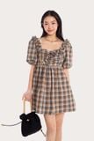  Đầm ngắn - Checked Ruffle Babydoll Dress - LIBÉ 5811 