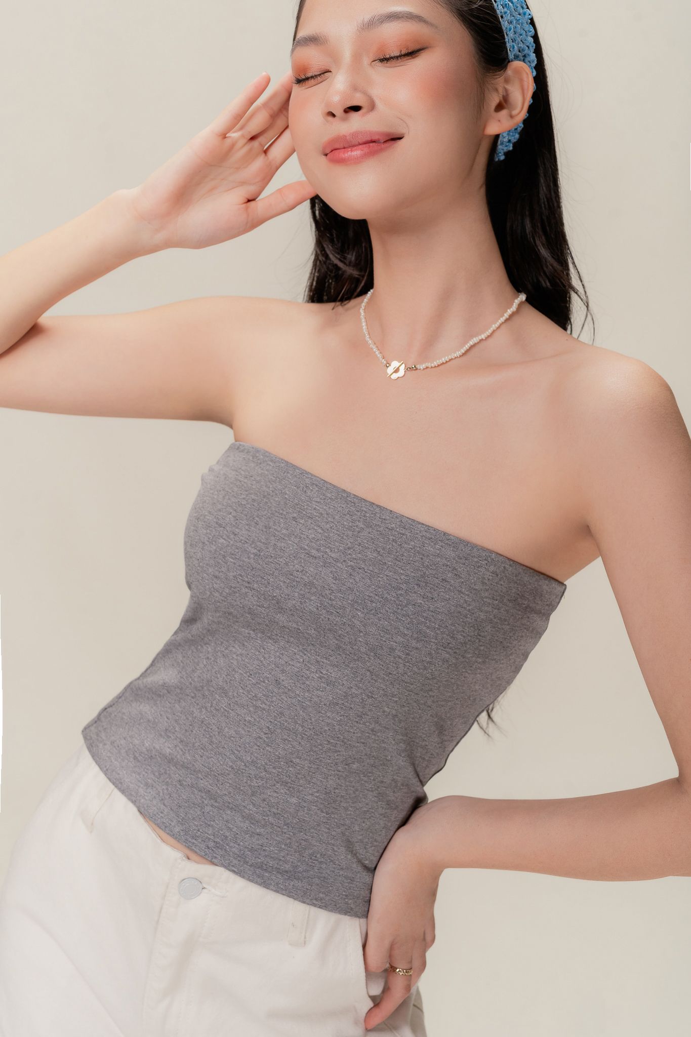  Grey Longline Tube Top 