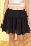  Black Tiered Mini Skirt 