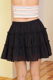  Black Tiered Mini Skirt 
