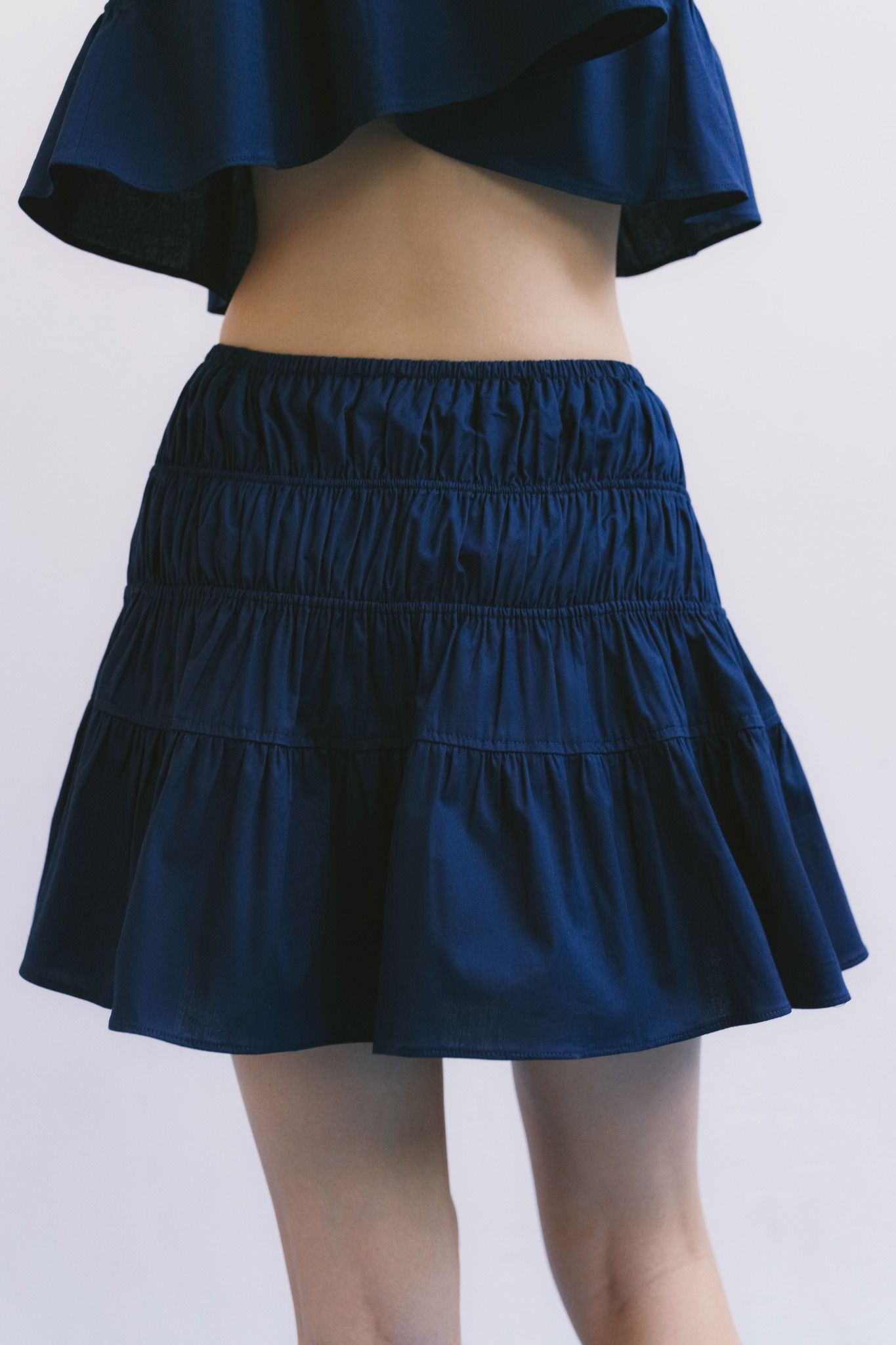  Navy Smock Mini Skirt 