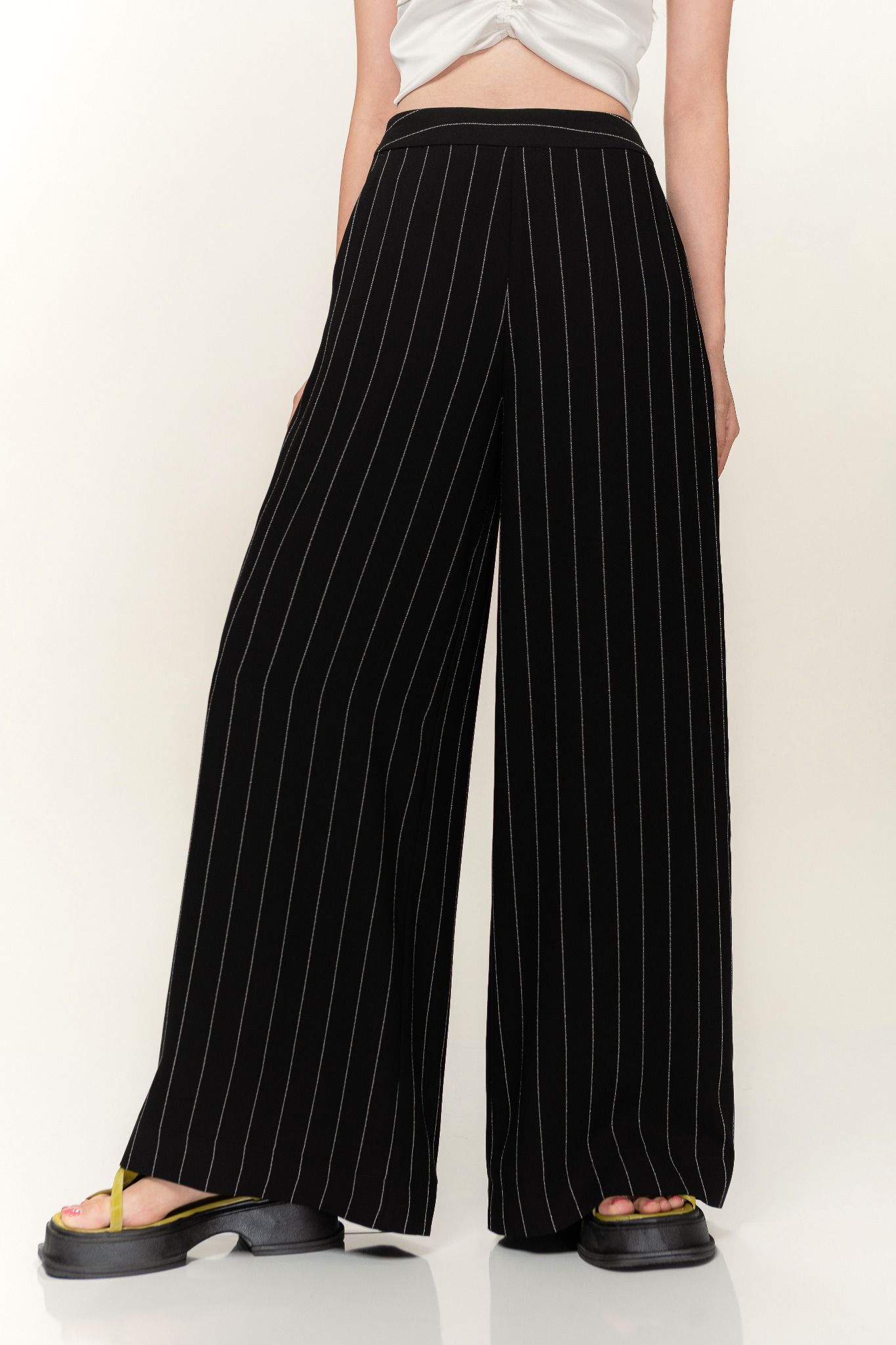 Black Pinstripe Straight Leg Trousers – LIBÉ