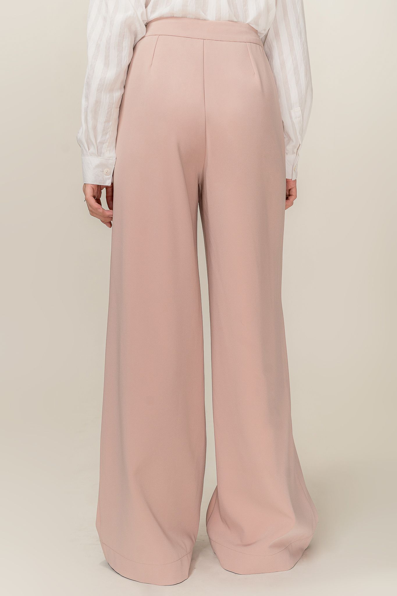  Nude Tie Belt Straight Leg Trousers 