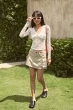  Beige Cargo Mini Skirt 