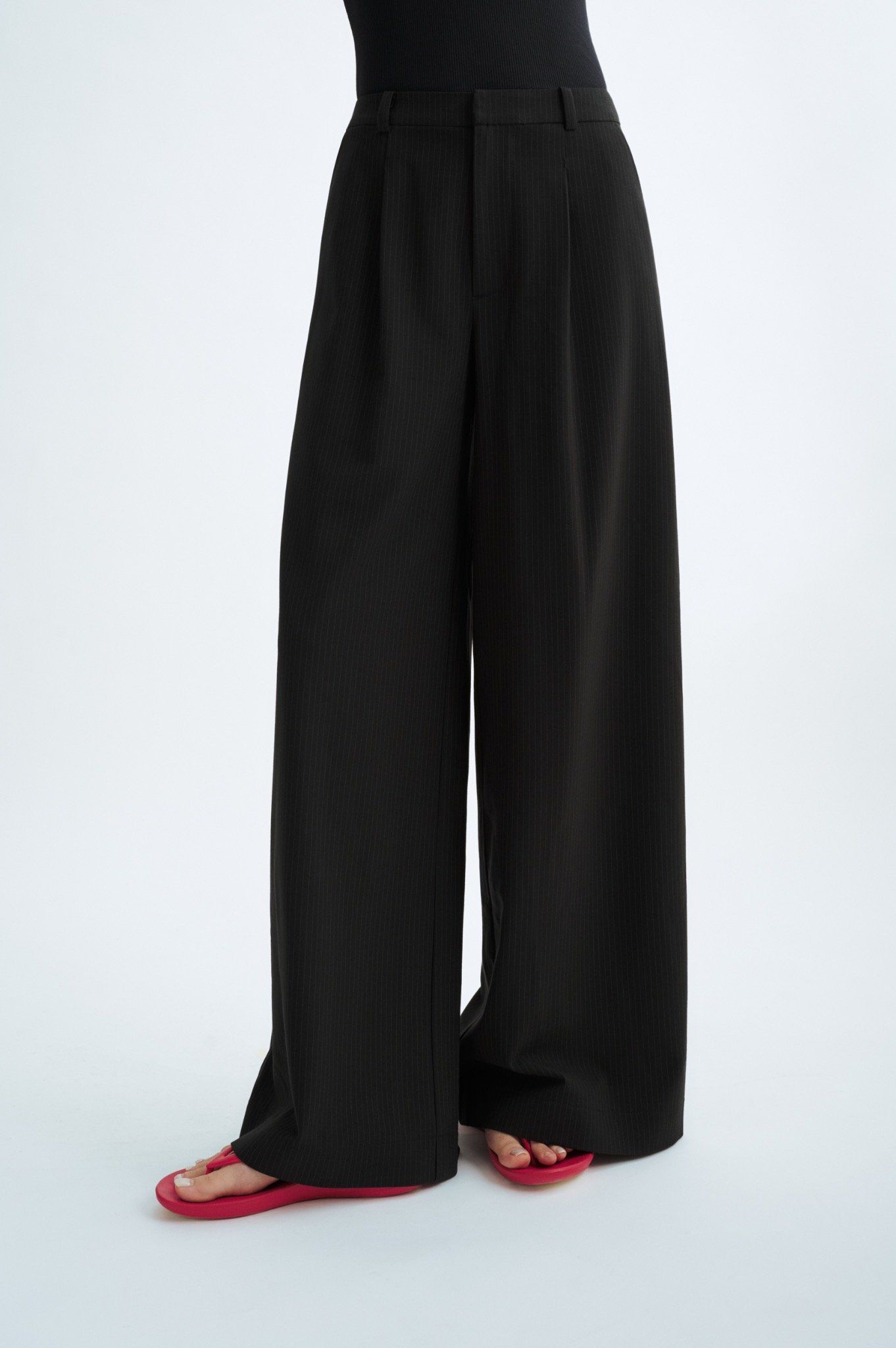  Striped Wide Leg Trousers 